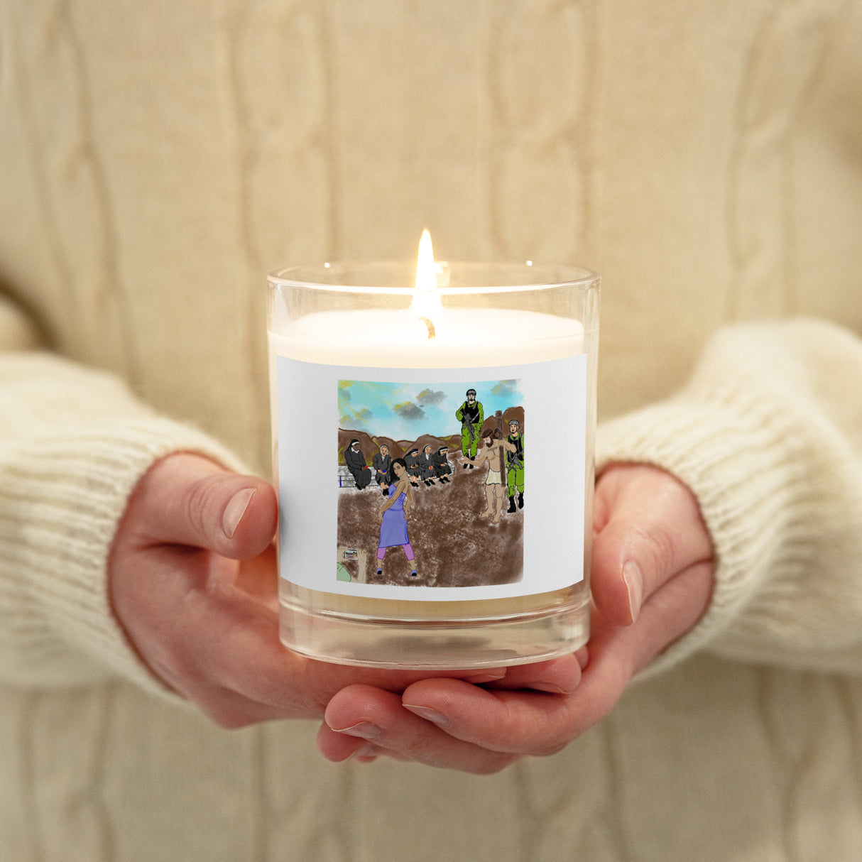 WOMEN OF JERUSALEM votive glass jar soy wax candle