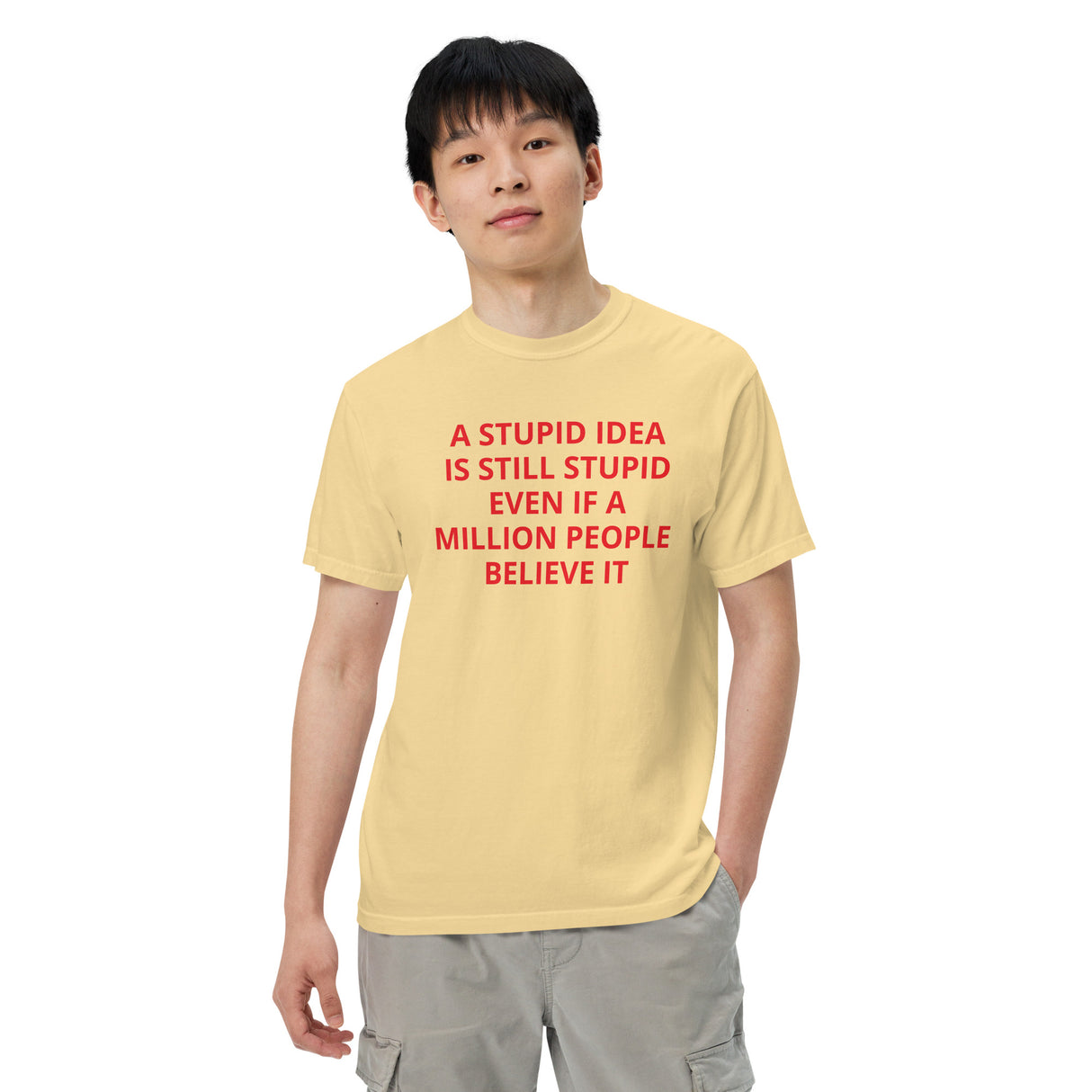 STUPID IDEA Men’s garment-dyed heavyweight t-shirt