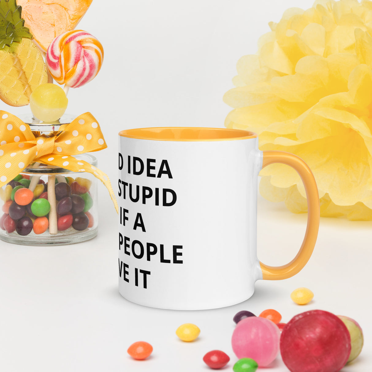 STUPID IDEA Mug with Color Inside