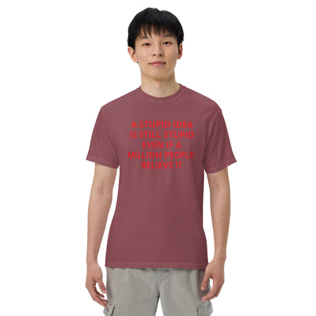 STUPID IDEA Men’s garment-dyed heavyweight t-shirt