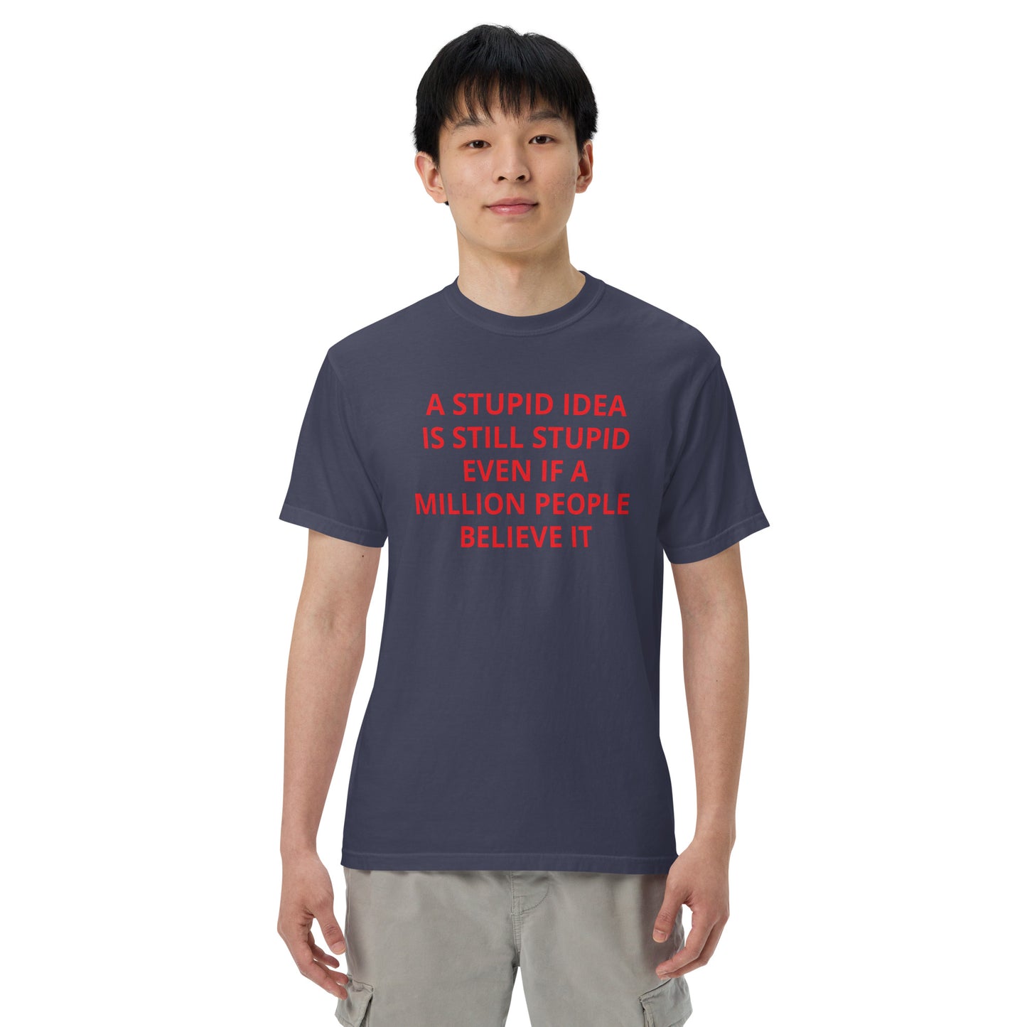STUPID IDEA Men’s garment-dyed heavyweight t-shirt