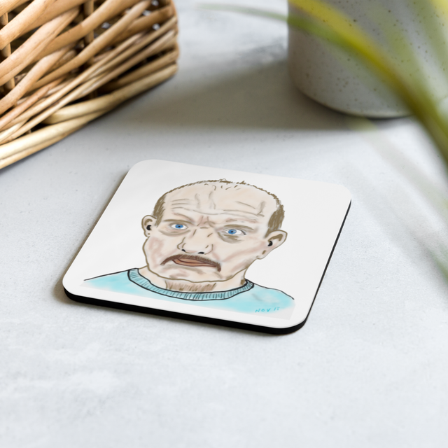 Grandpa Grumps Cork-Back Coaster