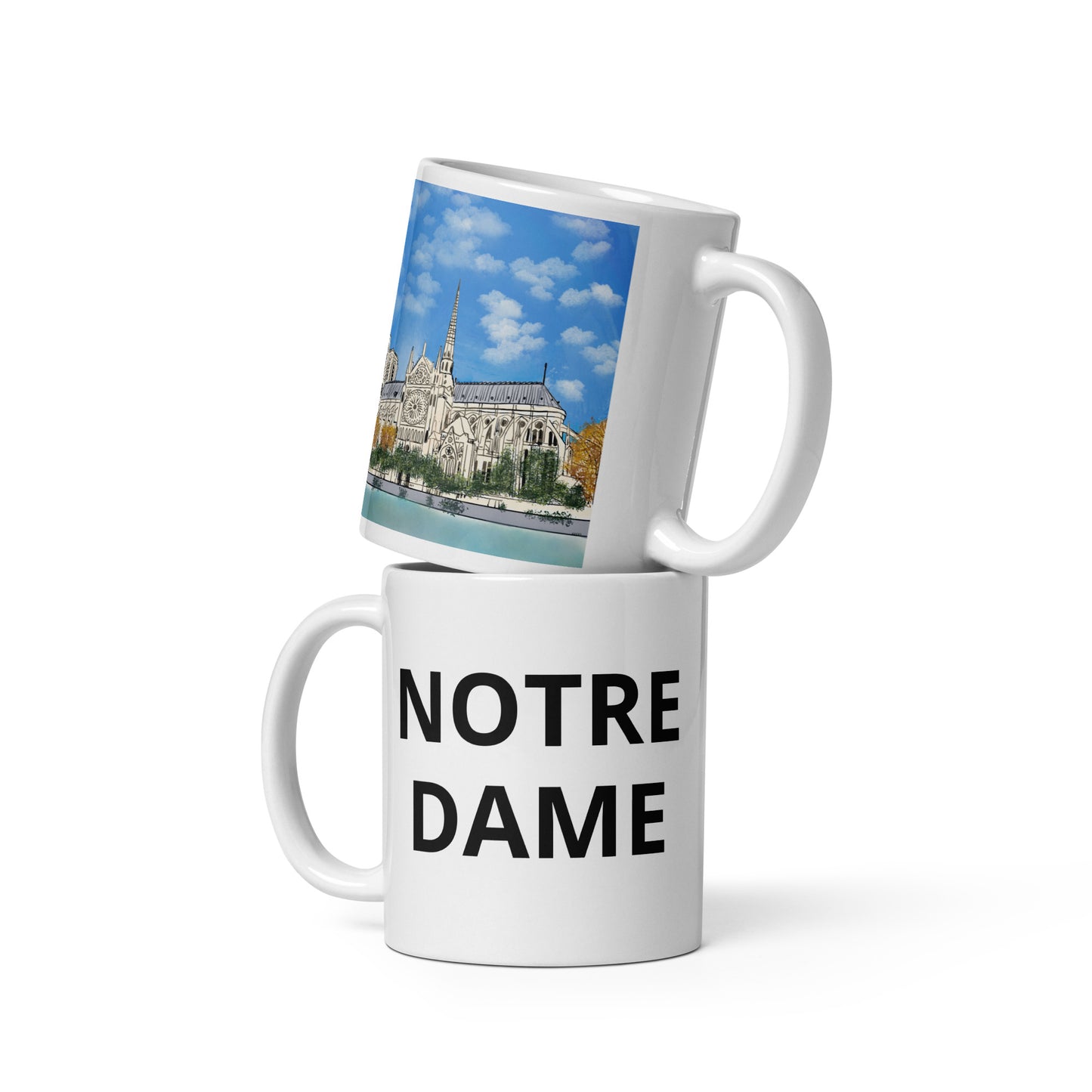 Notre Dame White Glossy Mug