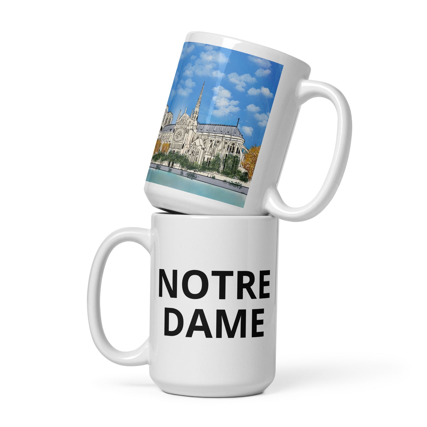 Notre Dame White Glossy Mug